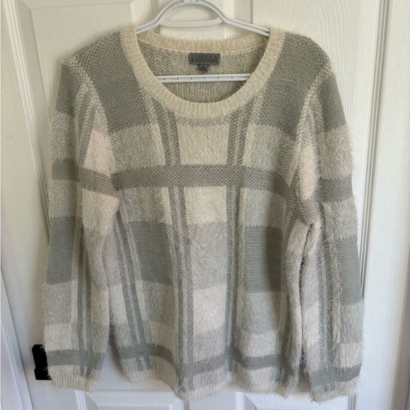 Cozy sweater - light grey/blue and off-white (S) - Picture 1 of 5